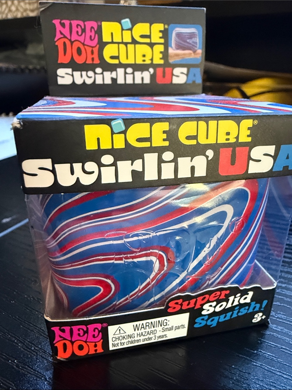 Nice Cube Swirlin' USA - Blue & Red Squish Cube